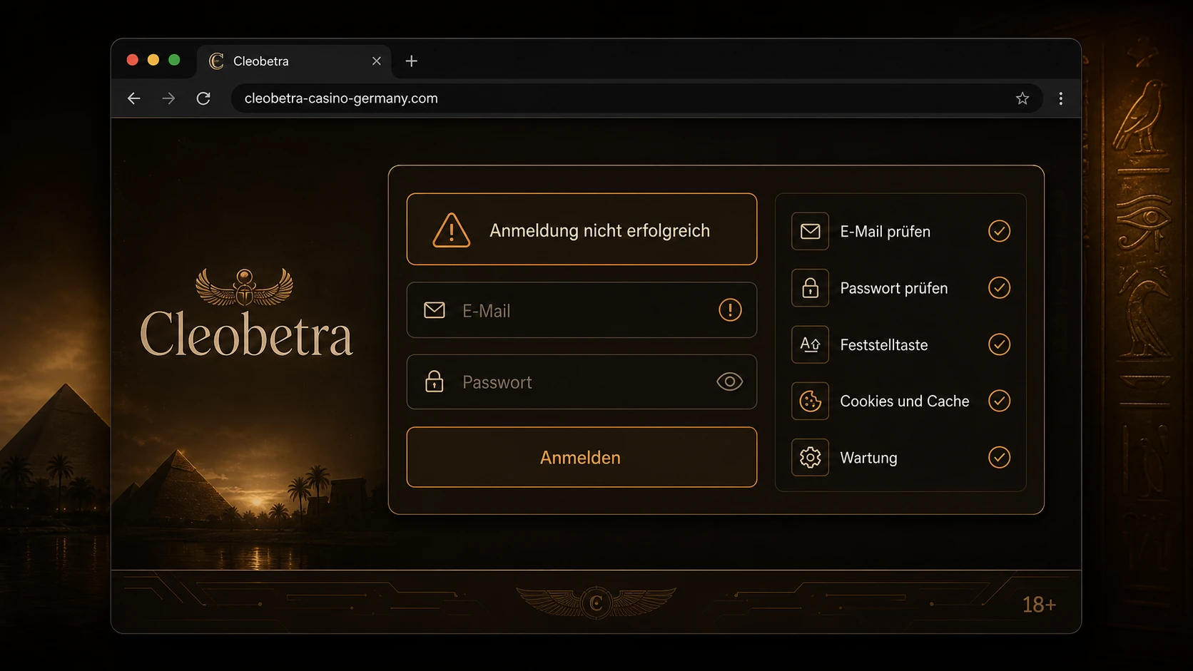 Warum funktioniert der Cleobetra Login nicht?